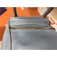 Hermes Lindy 26/30cm Bag Clemence Leather In Grey-Blue Gold-Metal High