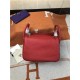 Hermes Lindy 26/30cm Bag Clemence Leather In Red Gold-Metal High