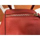 Hermes Lindy 26/30cm Bag Clemence Leather In Red Gold-Metal High