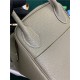 Hermes Lindy 26/30cm Bag Clemence Leather In Tourterelle Gold-Metal High