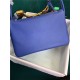 Hermes Lindy 26/30cm Bag Clemence Leather In Royal Blue Gold-Metal High