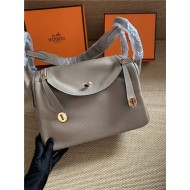 Hermes Lindy 26/30cm Bag Calfskin In Tourterelle Gold/Silver-Metal High