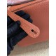 Hermes Lindy 26/30cm Bag Calfskin In Orange Gold/Silver-Metal High