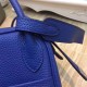 Hermes Lindy 26/30cm Bag Clemence Leather In Royal Blue Silver-Metal High