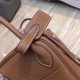 Hermes Lindy 26/30cm Bag Clemence Leather In Camel Silver-Metal High