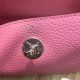 Hermes Lindy 26/30cm Bag Clemence Leather In Pink Silver-Metal High