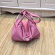 Hermes Lindy 26/30cm Bag Clemence Leather In Pink Silver-Metal High