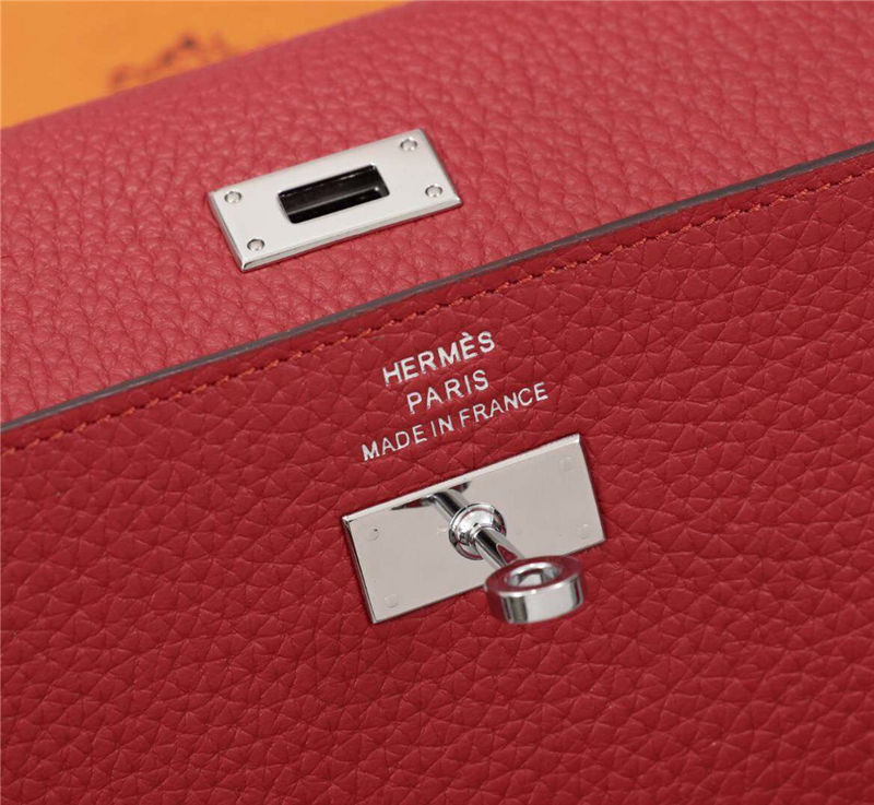 Hermes Kelly Classic Wallet Calfskin In Red High