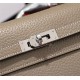 Hermes Kelly Classic Wallet Calfskin In Etoupe High