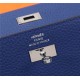 Hermes Kelly Classic Wallet Calfskin In Royal Blue High