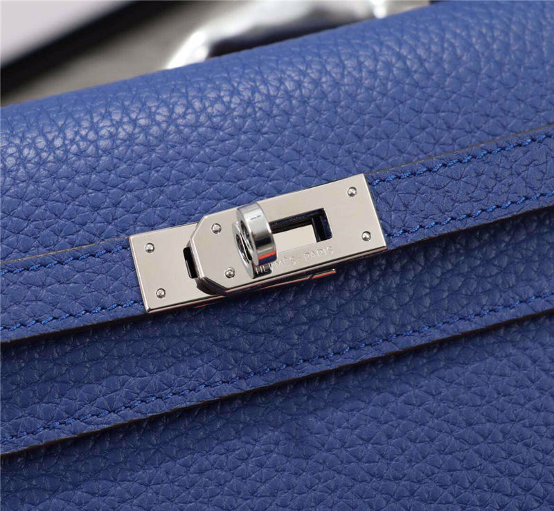 Hermes Kelly Classic Wallet Calfskin In Royal Blue High