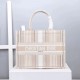 MEDIUM Dior BOOK TOTE Stripes Embroidery Beige High