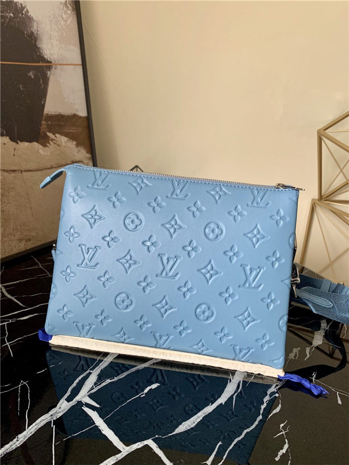 Louis Vuitton COUSSIN PM Monogram-embossed puffy lambskin Blue M57790 High