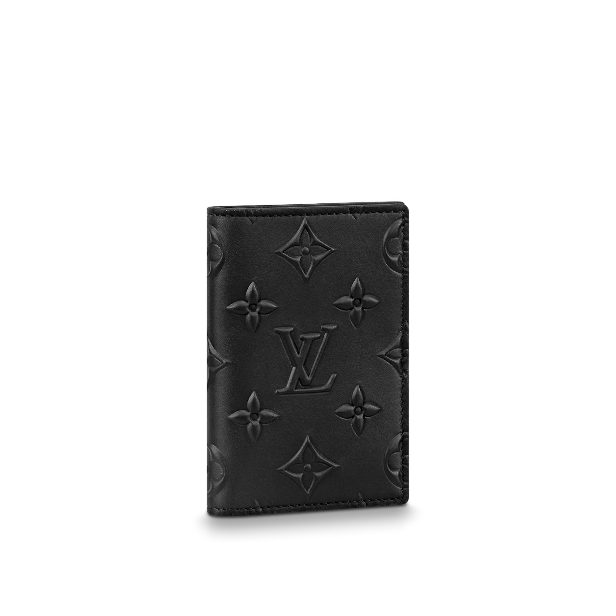 Louis Vuitton POCKER ORGANIZER SLENDER Monogram Seal cowhide leather Black M80508 High