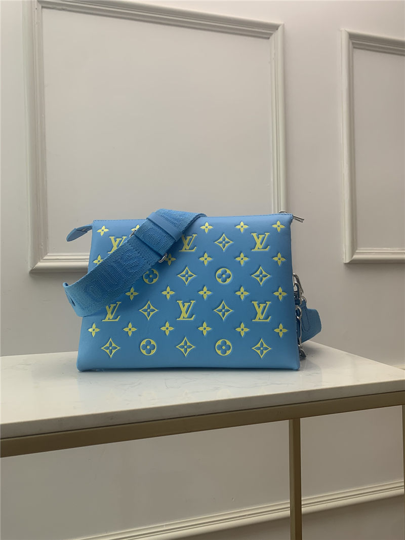 Louis Vuitton COUSSIN PM Monogram-embossed puffy lambskin Blue/Yellow M57790 High