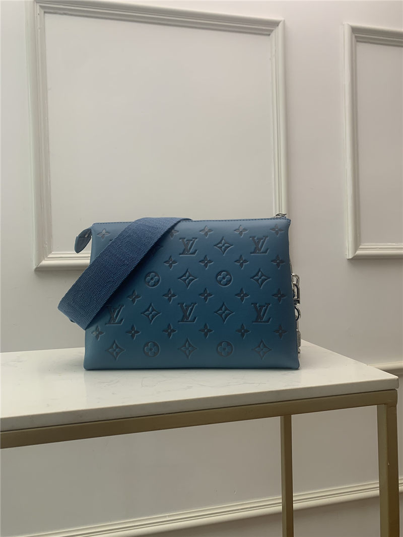 Louis Vuitton COUSSIN PM Monogram-embossed puffy lambskin Blue/Grey M57790 High