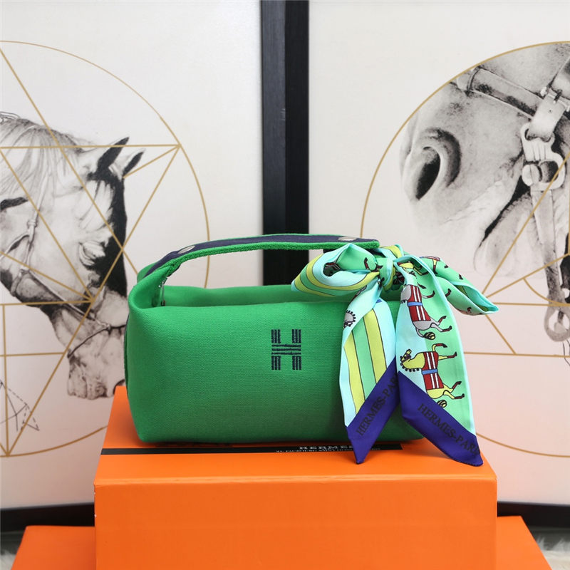 Hermes Bride-a-Brac Travel Case Small/Large Model Green High