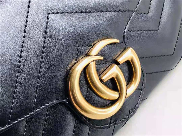 Gucci GG Marmont matelassé mini bag Black High