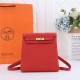 Hermes Kelly Ado PM Backpack Togo Leather WAX In Red Gold-Metal High