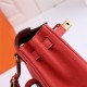 Hermes Kelly Ado PM Backpack Togo Leather WAX In Red Gold-Metal High