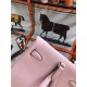 Hermes Kelly Ado PM Backpack Togo Leather WAX In Lt-Pink Silver-Metal High