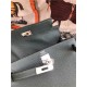 Hermes Kelly Ado PM Backpack Togo Leather WAX In Olive Silver-Metal High