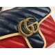 GG Marmont Mini Top Handle Bag Blue/Red Mid