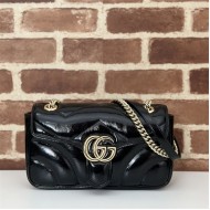 GG Marmont small matelassé shoulder bag Black Patent High