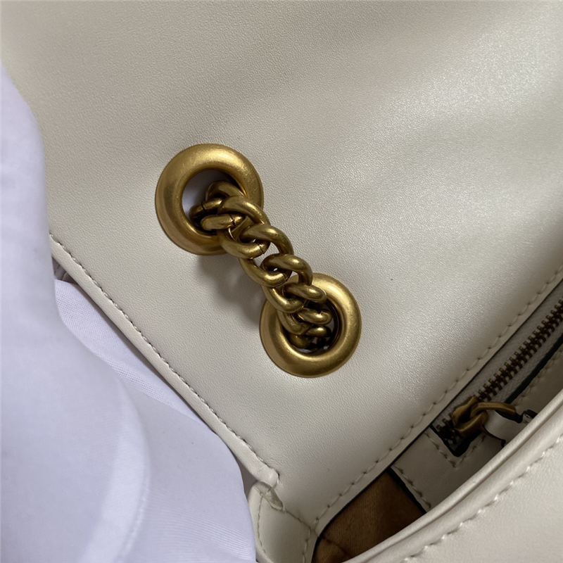 GG Marmont Small Shoulder Bag 443497 Off-White Mid