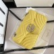 GG Marmont Small Shoulder Bag 443497 Yellow Silver-Metal Mid