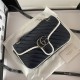 GG Marmont Small Shoulder Bag Shiny Navy Mid