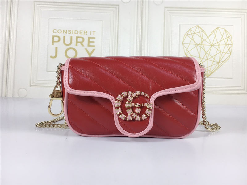 GG Marmont Super Mini Bag 476433 Red Mid