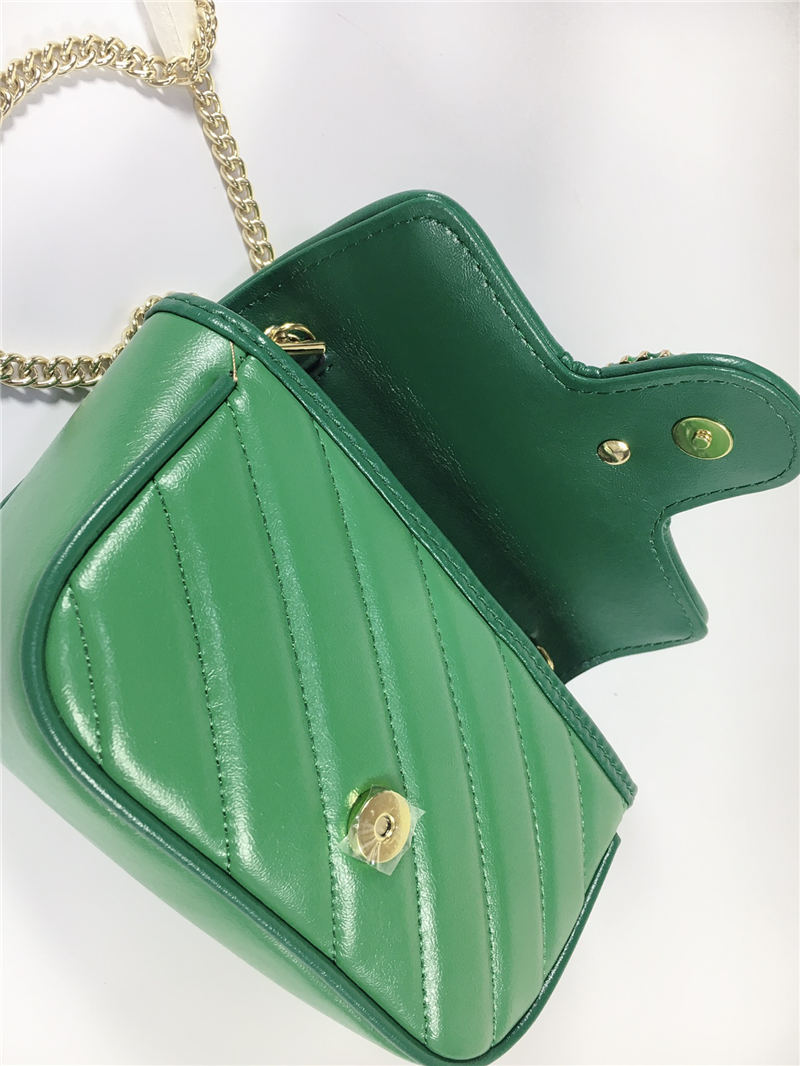 GG Marmont Super Mini Bag 476433 Green Mid