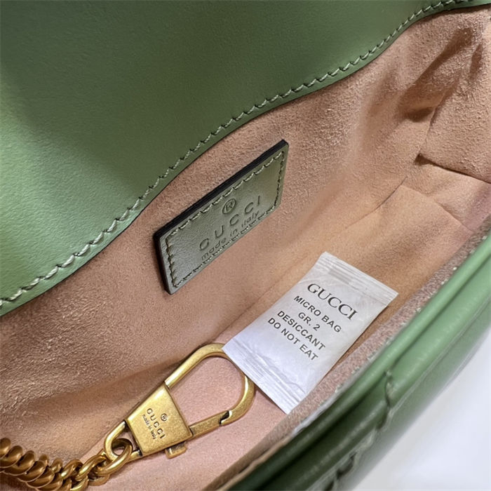 GG MARMONT MATELASSÉ SUPER MINI BAG 476433 Light Green High