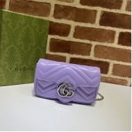 GG MARMONT MATELASSÉ SUPER MINI BAG 476433 Light Purple High