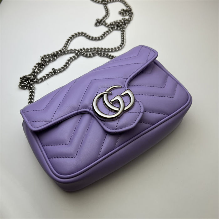 GG MARMONT MATELASSÉ SUPER MINI BAG 476433 Light Purple High