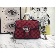 GG Marmont Multicolor Mini Top Handle Bag Red Mid