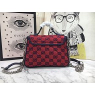 GG Marmont Multicolor Mini Top Handle Bag Red Mid