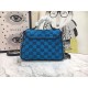 GG Marmont Multicolor Mini Top Handle Bag Blue Mid