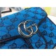 GG Marmont Multicolor Mini Top Handle Bag Blue Mid