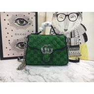 GG Marmont Multicolor Mini Top Handle Bag Green Mid