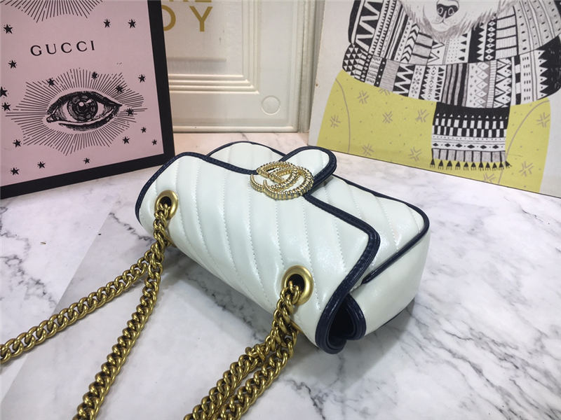 GG Marmont Mini Shoulder Bag White Mid