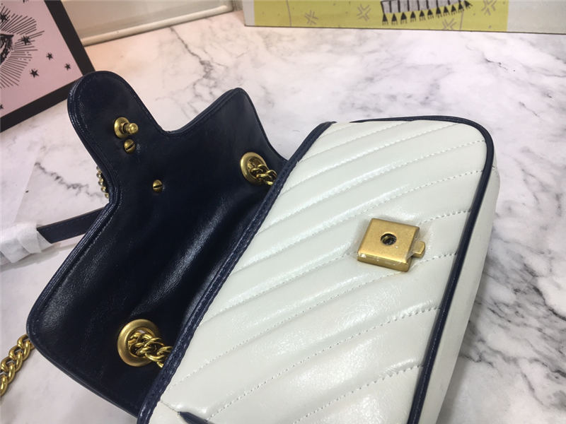 GG Marmont Mini Shoulder Bag White Mid