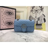 GG Marmont Mini Shoulder Bag Blue Mid