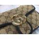 GG Marmont Mini Shoulder Original GG canvas Bag Black Mid