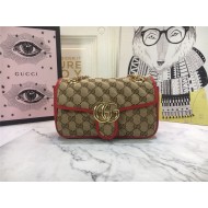 GG Marmont Mini Shoulder Original GG canvas Bag Red Mid