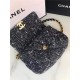 Chanel 19 Flap Bag Tweed, Gold-Tone, Silver-Tone & Ruthenium-Finish Metal Black & Ecru High