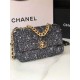 Chanel 19 Flap Bag Tweed, Gold-Tone, Silver-Tone & Ruthenium-Finish Metal Black & Ecru High