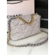 Large Chanel 19 Flap Bag Tweed, Gold-Tone, Silver-Tone & Ruthenium-Finish Metal Gray & Ecru High