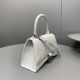 WOMEN'S HOURGLASS SMALL TOP HANDLE BAG Crocodile White High